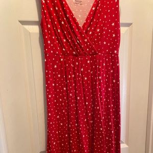 DRESS Sleeveless Red w/ stars. Casual Fun Patriotic Summer Festive Date Night